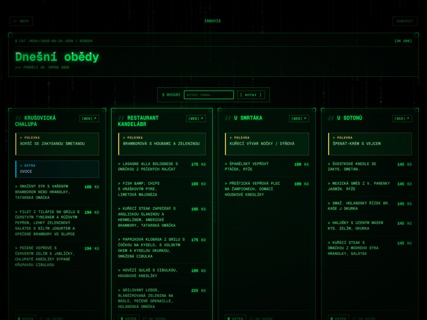 Náhľad projektu Menu Picker